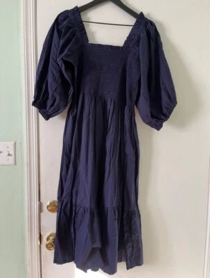 Vestido MIDI Abigail Fox Feminino 4 Estações Smocked Azul Marinho GG - Imagem 1 de 3