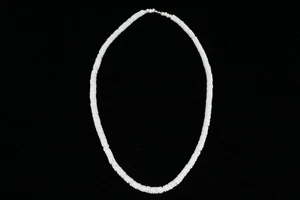 Puka Shell Necklace - 18", White, Smooth, Round Seashell - Hawaiian Surfer Style - Picture 1 of 4