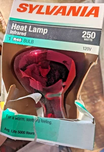 NEW! Bulbrite 250BR40HR 250W Heat Lamp BR40 Reflector Light, Red - Picture 1 of 6