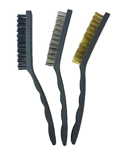 3 PCS Wire Brush Set, Nylon Stainless Steel Brass Brush - Picture 1 of 3