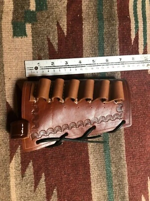 12 Gauge Shotgun Tanned Leather Shell Ammo Cartridge Rifle Stock Buttstock Cover - Image 1 of 4