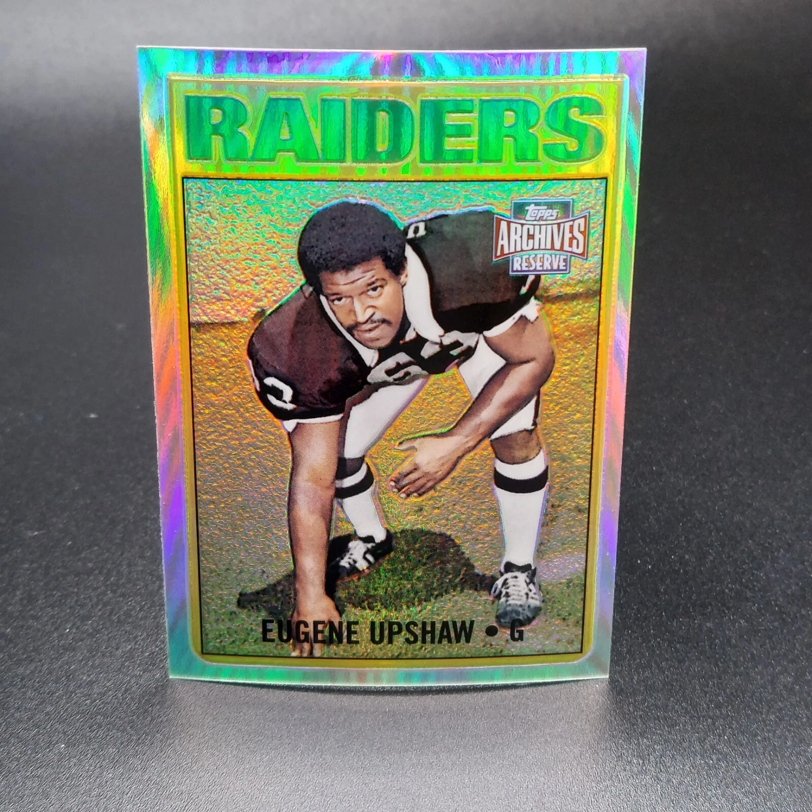 2001 Topps Archives Reserve Refractor Eugene Upshaw #186 Raiders