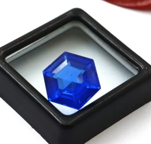 Zafiro certificado piedras preciosas sueltas zafiro azul natural corte hexagonal 10 cts - Imagen 1 de 4
