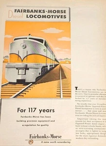 Revista locomotora Fairbanks Morse anuncio tren publicidad ferrocarril arte vintage - Imagen 1 de 1