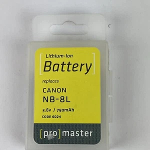 Promaster (6024) Replaces Canon NB-8L Lithium-Ion Battery New In Box - Picture 1 of 3