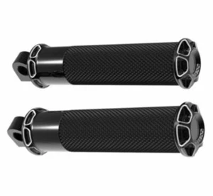 Arlen Ness Fusion Fixed Foot Pegs Beveled Passenger Footpegs Black Rubber Street - Picture 1 of 1