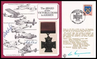 Victoria Cross to Airmen RAF DM3 Cover Signed ROD LEAROYD VC & BILL REID VC - Image 1 of 4