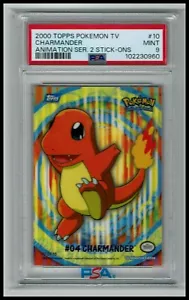 2000 Topps Pokemon TV #10 CHARMANDER serie animata 2 stick-on PSA 9 come nuovo - Foto 1 di 2