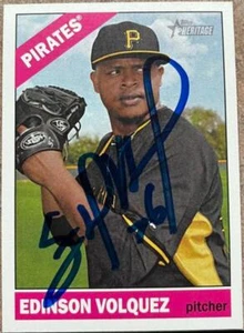 Edinson Volquez Autographed 2015 Topps Heritage #195 - Picture 1 of 1