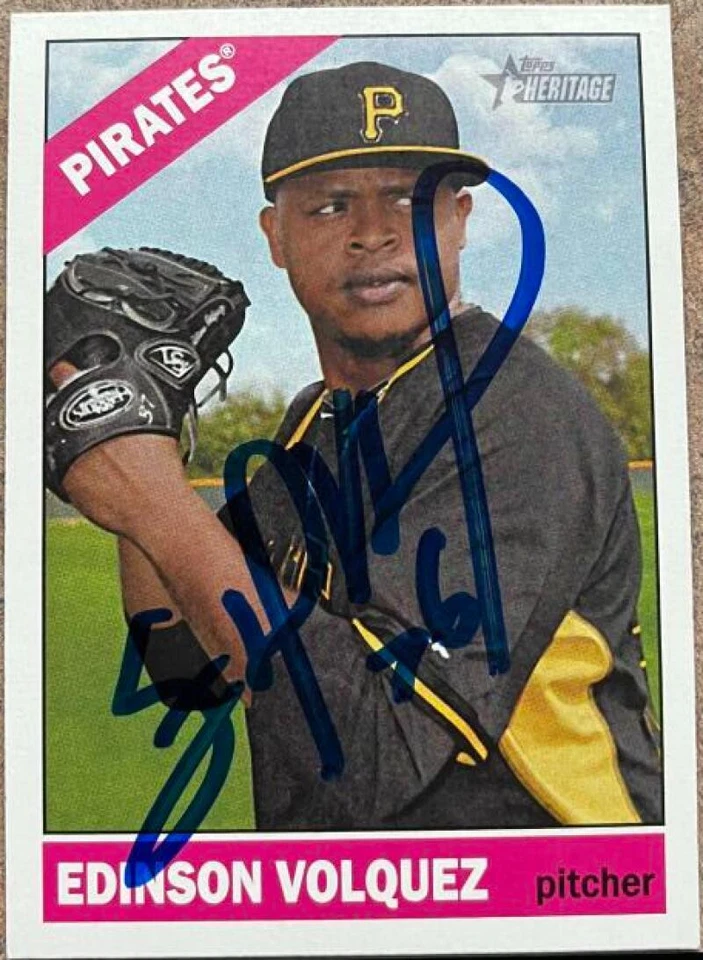 Edinson Volquez Autografiado 2015 Topps Heritage #195 Foto 1 de 1