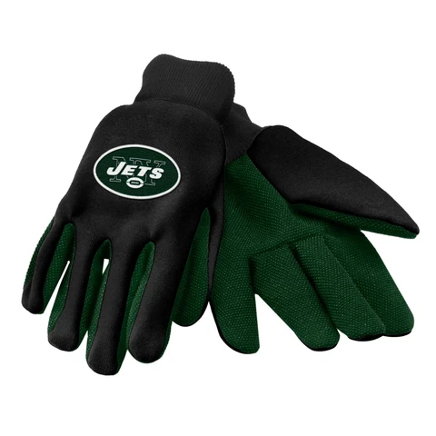 New York Jets Gloves Sports Logo Utility Work Garden NEW Colored Palm Cover
