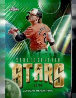 (4137) 2024 Topps Chrome Update Gunnar Henderson Green Refractor #/99 - Image 1 of 2