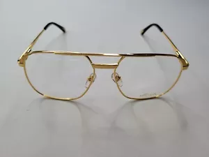 HILTON LONDON EYEWEAR CLASS 010 995 24KT GOLD OPTICAL FRAME 60-18-140 MADE ITALY - Picture 1 of 9