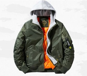 New Men Baseball cotton coat thick padded jacket short collar couple outwear - Picture 1 of 18