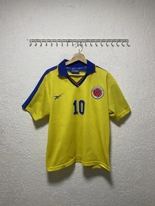 Colombia 1998 2000 Reebok Home Soccer Jersey Men's Sz S Valderrama - Picture 1 of 8