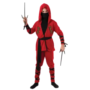 Ninja Lord Costume for Boys Rubies Red Ninja Halloween Costume & weapons M 8/10 - Picture 1 of 1