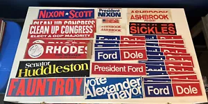 Lot (36) Political Bumper Stickers Nixon, Fort, Dole, GOP, Helms, Huddleston - Picture 1 of 24