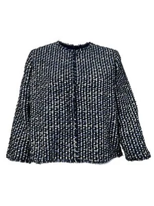 Marina Rinaldi Women's Navy Casanova Cropped Tweed Jacket NWT - Picture 1 of 3