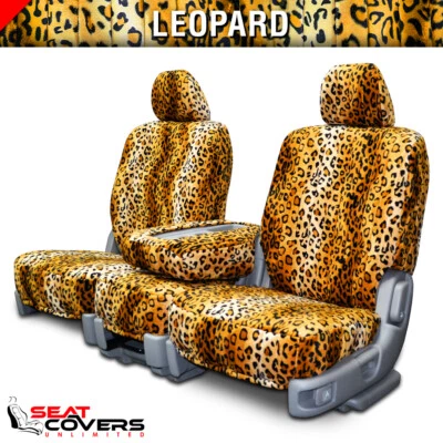 CUBIERTAS DE ASIENTO DELANTERAS LEOPARDO AJUSTE PERSONALIZADO para Ford F-150 2004-2008 doble cabina Foto 1 de 2
