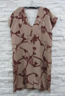 Marni Burgundy & Blush Silk Blend Jacquard Floral Boxy Minimalist Dress 42 ITALY - Image 1 of 4