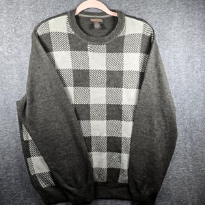 Dockers Men XL Checkered Grey/Gray Pullover Sweater Cozy Classic Rugged School - Picture 1 of 9