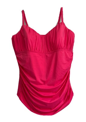 Traje de baño Catherines para mujer Plus 30W pareo delantero de una pieza control abdominal acanalado Foto 1 de 4