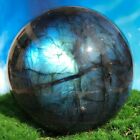 742G Natural Labradorite Quartz Ball Crystal Sphere Mineral Specimen Healing