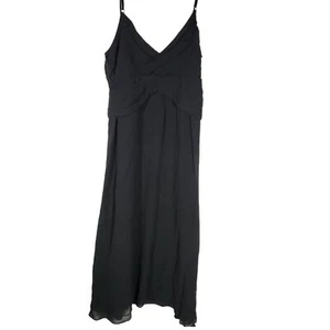 Theory Damengröße 6 Layna schwarz Seide verstellbar Spaghetti Kleid - Bild 1 von 5