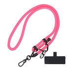 Phone Lanyard Adjustable Neck Lanyard with Patch Fluorescent Rose Red 1 Pack