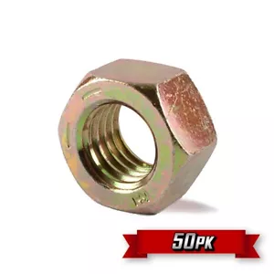 Fertige Sechskantmutter (FHN), 1/2"-13 Gewinde, gelb Zink, GR.8 {50er Pack} - Bild 1 von 2