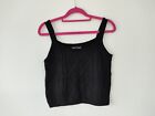 Shein Womens Black Crop Top Size L 10 Casual Cable Knit going out Party 