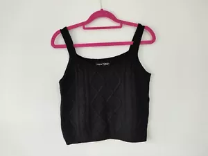 Crop top donna nero Shein taglia L 10 casual maglia cavo uscire festa - Foto 1 di 7