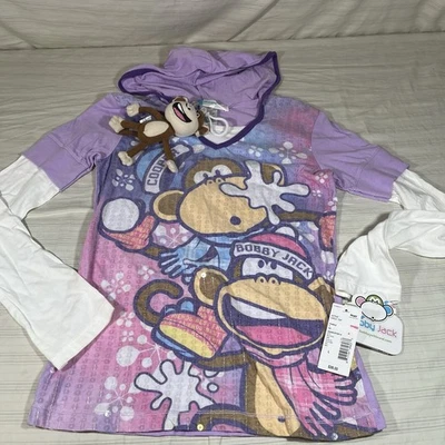 VTG Y2K Bobby Jack Bubble Gum Shirt Girls 14/16 Monkey Long Sleeve Key Chain NWT - Image 1 of 4