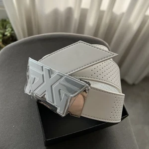 Nuevo PXG Hebilla Cinturón de Golf Cuero PU Agujero de Aire Cinturón Hombres Deportes al Aire Libre Blanco - Imagen 1 de 2