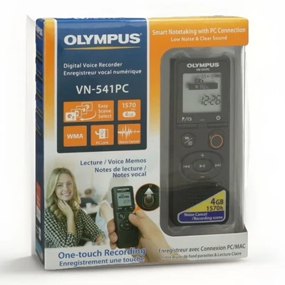 Olympus VN-541PC Digital Voice Recorder 4 GB 1570 Hours Black Brand New - Image 1 of 4