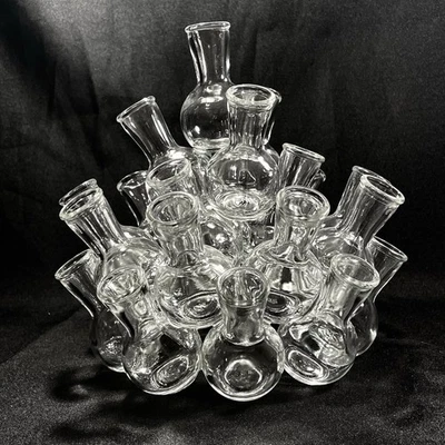 Vtg Glass Beaker Plant Propagation Station Test Tube Vase Rooter 2 Piece Set 8” - Image 1 of 4