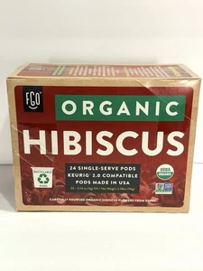 Té de hierbas de hibisco orgánico FGO Keurig K-Cup cápsulas sin cafeína 24 cápsulas caducan 4/26 - Imagen 1 de 6