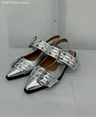 Steve Madden Silver Graya Slingback Flats Casual Shoe Women 7 - Image 1 of 4