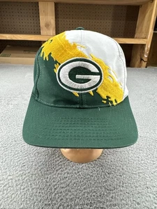 Gorra de fútbol americano Green Bay Packers vintage años 90 logotipo 7 salpicaduras sarga snapback usada - Imagen 1 de 6