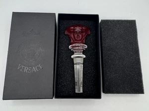Versace Rosenthal Medusa Leaded Crystal Bottle Stopper RED Austria - Picture 1 of 2