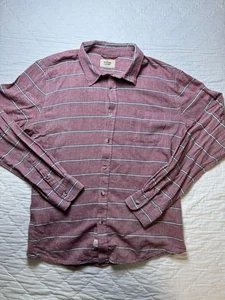 Marine Layer Womens Button Up Shirt Pink Striped Flannel Long Sleeve Medium - Picture 1 of 8