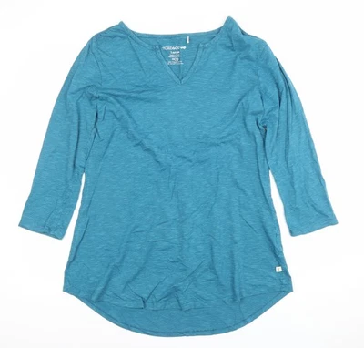 Top tunica donna Toad&Co blu manica 3/4 L scollo a V cotone biologico - Immagine 1 di 4