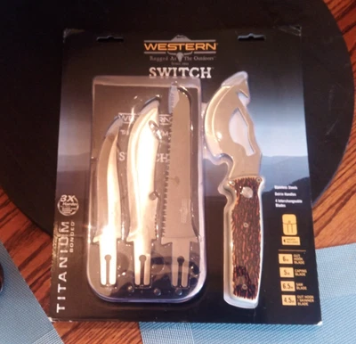 Western Titanium Switch Knife Set With Sheath & Blades - Image 1 of 4