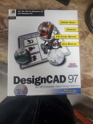 Vintage ViaGrafix DesignCAD 97 2D/3D Software CD ROM Windows 95 & NT - Sealed - Image 1 of 4