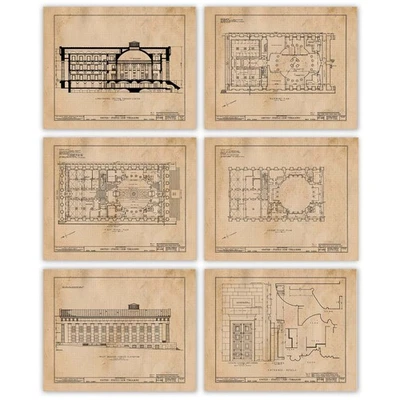 Classic Wall Street US Treasury Patent Prints 6 (8x10) for Home Work Cash Office - Image 1 of 4