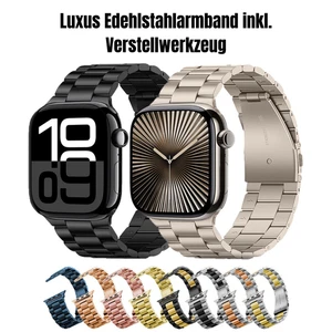 Apple Watch Edelstahl Armband Series 1-6 7 8 9 10 SE ULTRA 38 40 41 42 44 45 49 - Bild 1 von 24