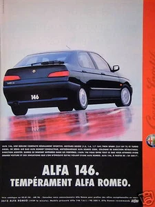 PUBLICITÉ ALFA 145 TEMPÉRAMENT ALFA ROMEO UNE BERLINE COMPACT SPORTIVE - Imagen 1 de 1