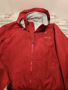 Vineyard Vines Jacket Mens Large Red Windbreaker Fleece Collar With Hood - Picture 1 of 10