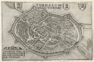 Antique Map "Tournai" (Belgium) Francesco Valegio-D.Rascicotti, c.1598 - Picture 1 of 2