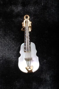 Cello Violine Musikinstrument Perlmutt Gold Anstecknadel Brosche - Germany - Bild 1 von 5